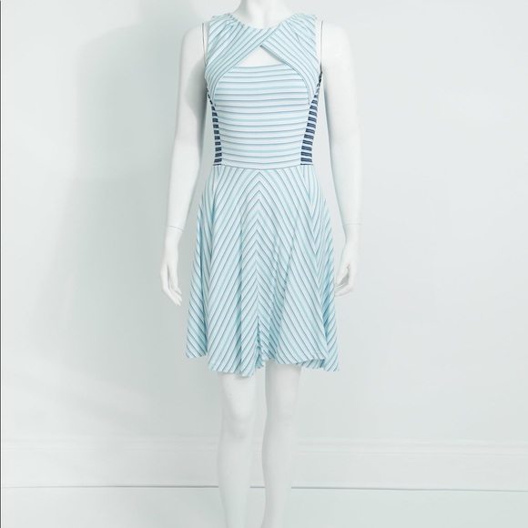 Armani Exchange Dresses & Skirts - Armani Exchange Blue Striped Flare Mini Dress